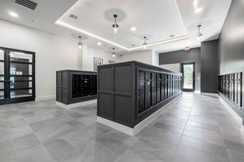 Package lockers and mail room
