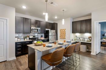 Modern kitchen with stainless steel appliances