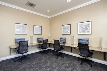 24-Hour business center with computers and wireless printing