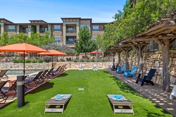Poolside outdoor game yard