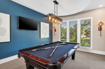 Game room with billiards