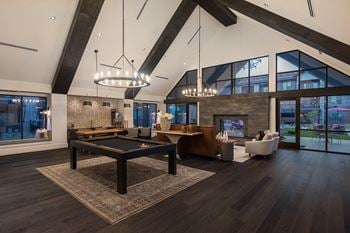24-Hour clubroom with billiards table