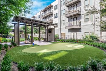 Cabana lounge with 3-hole putting green