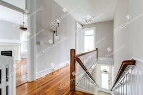 Richmond house for rent - view from the top of the stairs looking into the living room and dining room