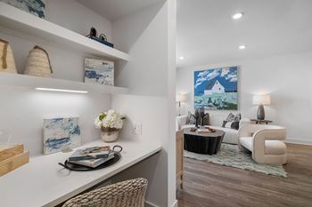 Desks and built-in bookshelves*
