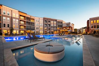 Resort-style saltwater swimming pool with sundeck