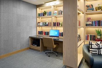 South building: community library with pc