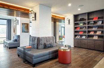 Social library with coffee bar