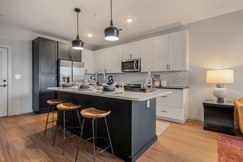 Two-toned shaker style cabinetry