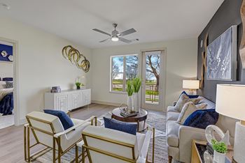 Ceiling fans in living room and bedrooms