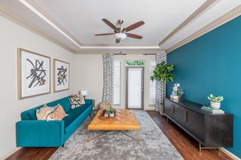 Tray ceiling in living room*