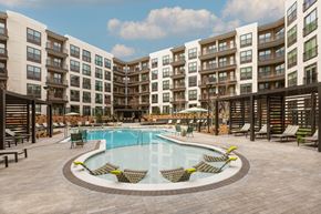 Chamblee apartment for rent - a large swimming pool in front of an apartment building