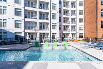 Resort-style saltwater pool with private cabanas