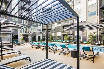 Resort-style saltwater pool with tanning ledge