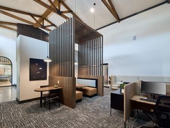 24-Hour business center with computers and wireless printing