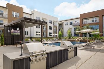 Poolside grilling area