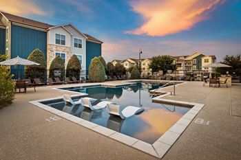 Resort-style pool with sundeck