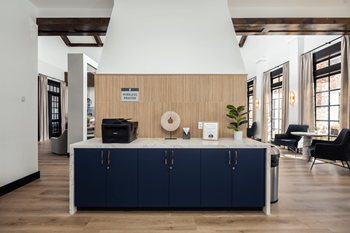 Brand new business center with wireless printing and co-working areas