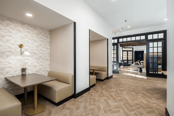 Brand new business center with wireless printing and co-working areas
