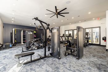 Brand new 24-hour cardio and strength training fitness center with peloton bikes and row machine