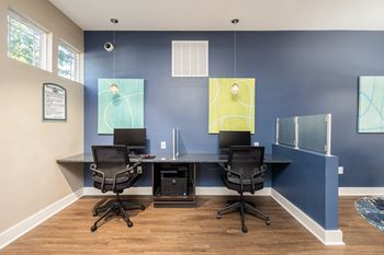 24-Hour business center with computers and wireless printing