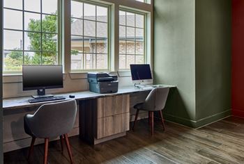 24-Hour business center with computers and wireless printing