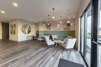Resident lounge with cozy seating