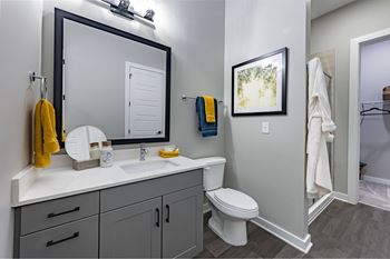 Matching finishes in bathrooms