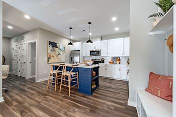 Kitchen island with built-in bookshelf*