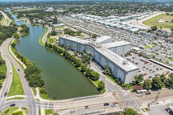Aerial view of neighborhood