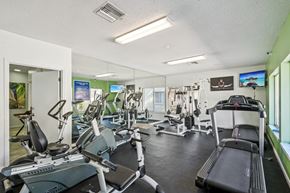 Bradenton apartment for rent - A gym with treadmills, exercise bikes, and other equipment.
