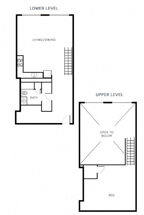 Floor plan for 1 bed, 1 bath, 1230 sqft