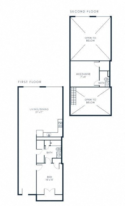 Floor plan for 2 beds, 1.5 baths, 1494 sqft