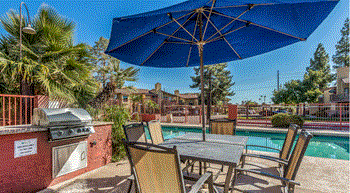 Poolside bbq grill