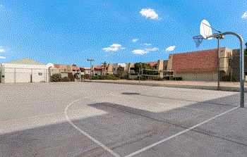 Lighted basketball court