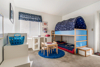 Carpeted bedrooms
