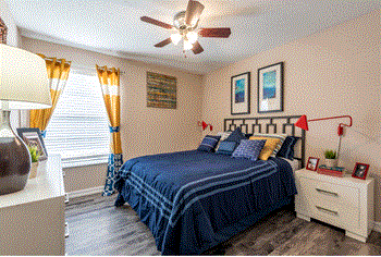 Ceiling fan in bedroom