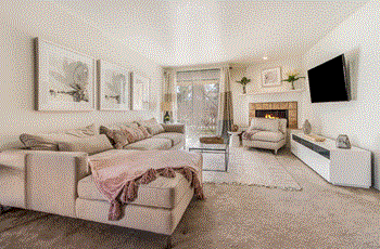 Living room with fireplace