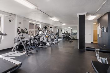 Fitness center with equipments