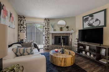 Living room with fireplace  