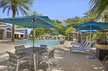Poolside relaxing area