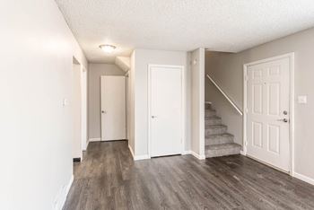 Stairs and living room