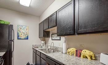 Stainless steel sink in kitchen