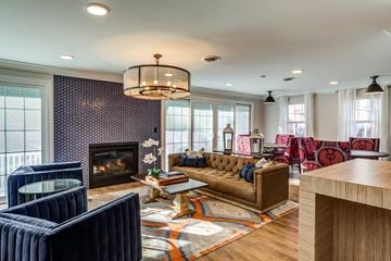 Manchester apartment for rent - a living room with a couch and a fireplace
