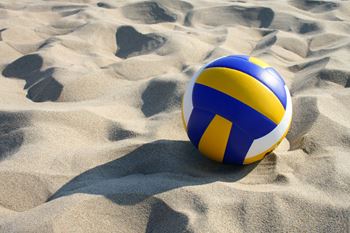 A volleyball on the sand