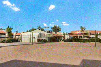 Outdoor sand volleyball court