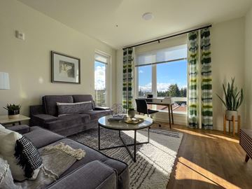 University Place apartment for rent - a living room with a couch and a table and a window