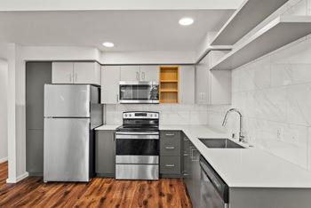 Open kitchen shelving