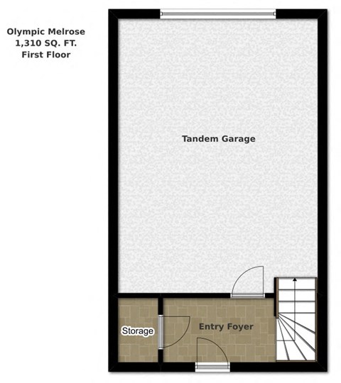 Floor plan for 2 beds, 2.5 baths, 1310 sqft