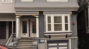 San Francisco apartment for rent - a blue house with a front door and steps
